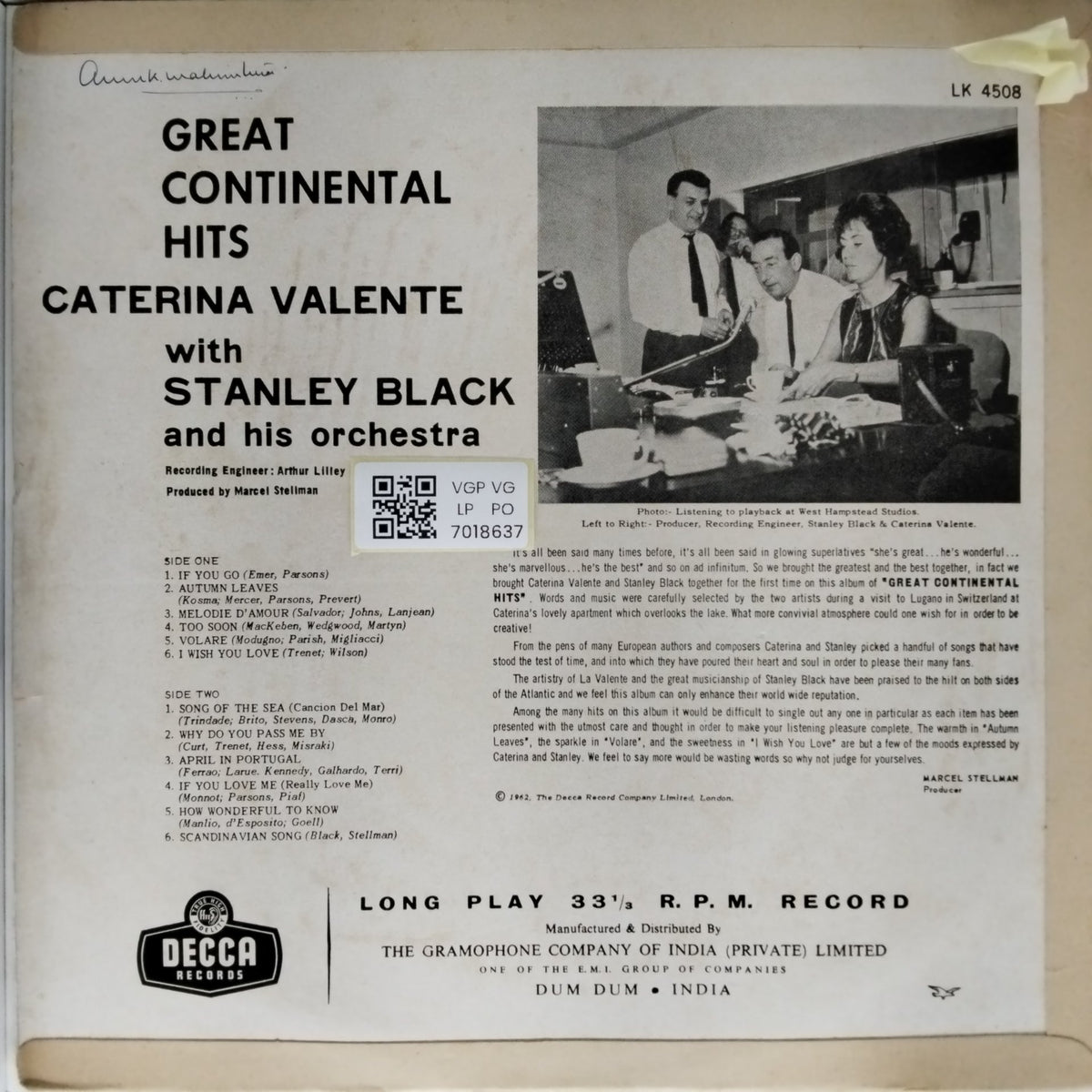 Caterina Valente, Stanley Black and his Orchestra - Great Continental Hits (Vinyl)
