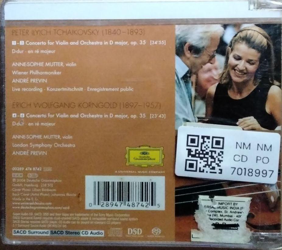 Anne-Sophie Mutter, André Previn - Tchaikovsky - Korngold: Violin Concertos (CD)