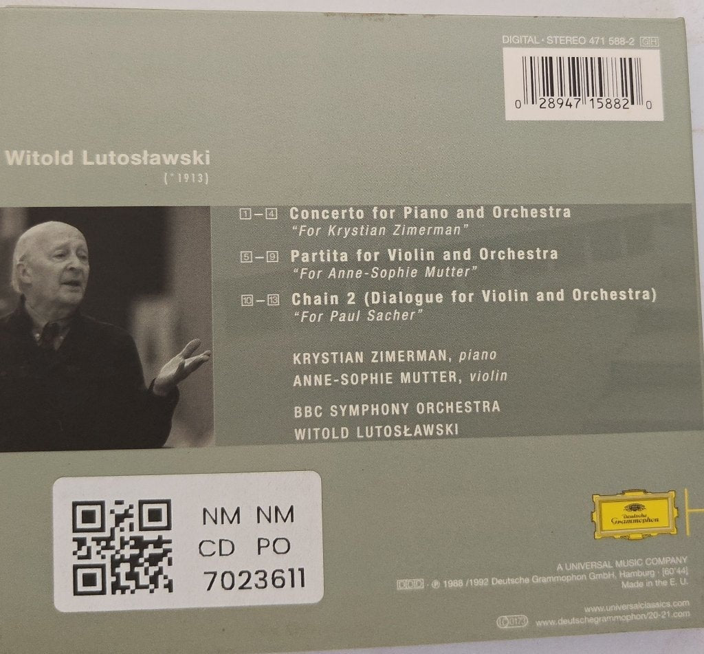 Witold Lutosławski - Partita · Chain 2 · Piano Concerto (CD)