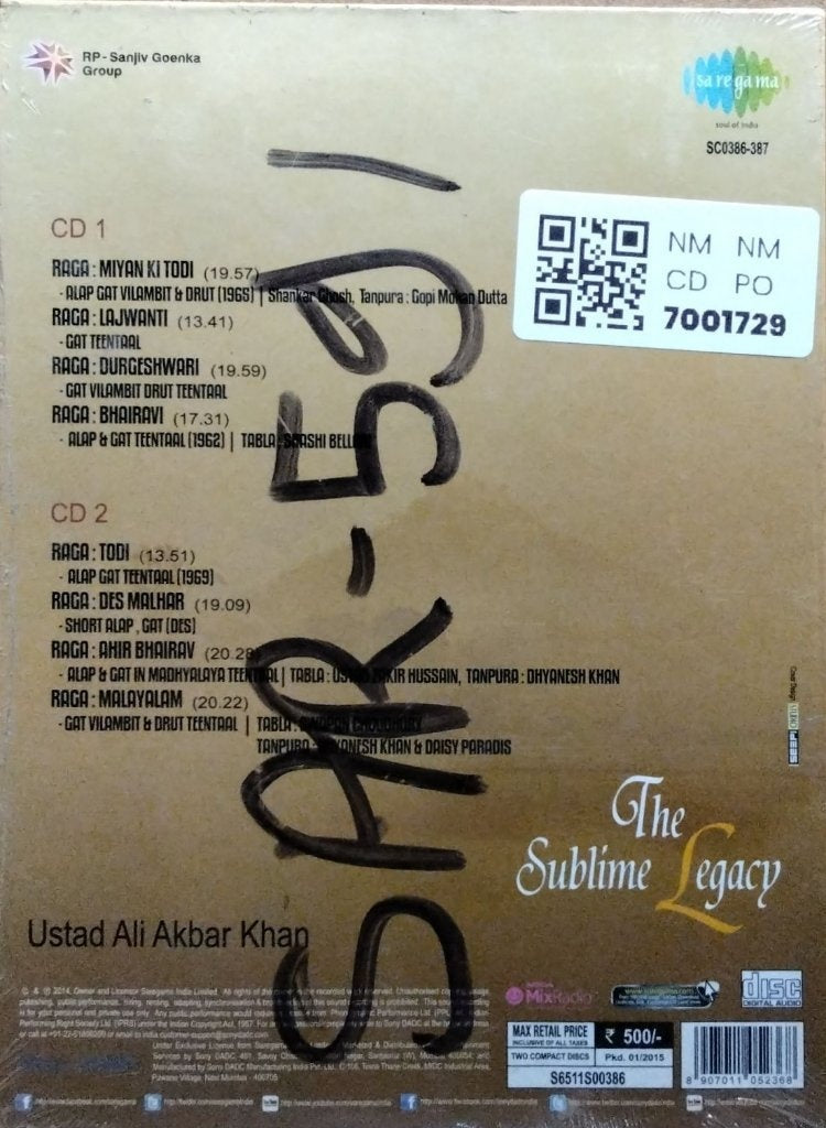 Ustad Ali Akbar Khan - The Sublime Legacy (CD) (2)
