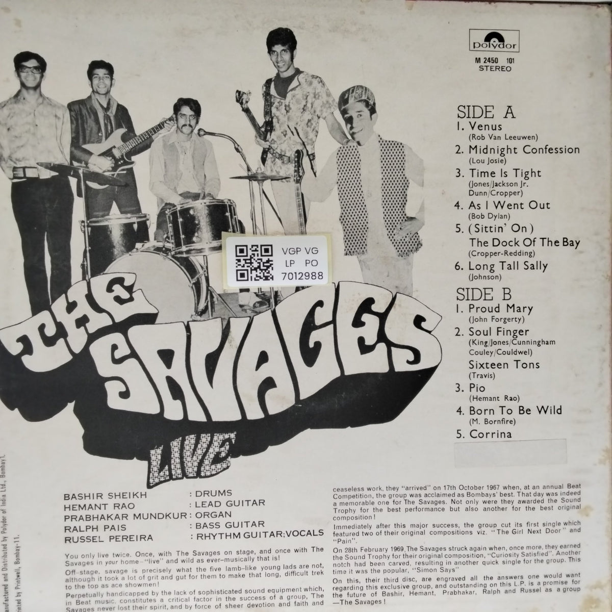 The Savages - Live (Vinyl)