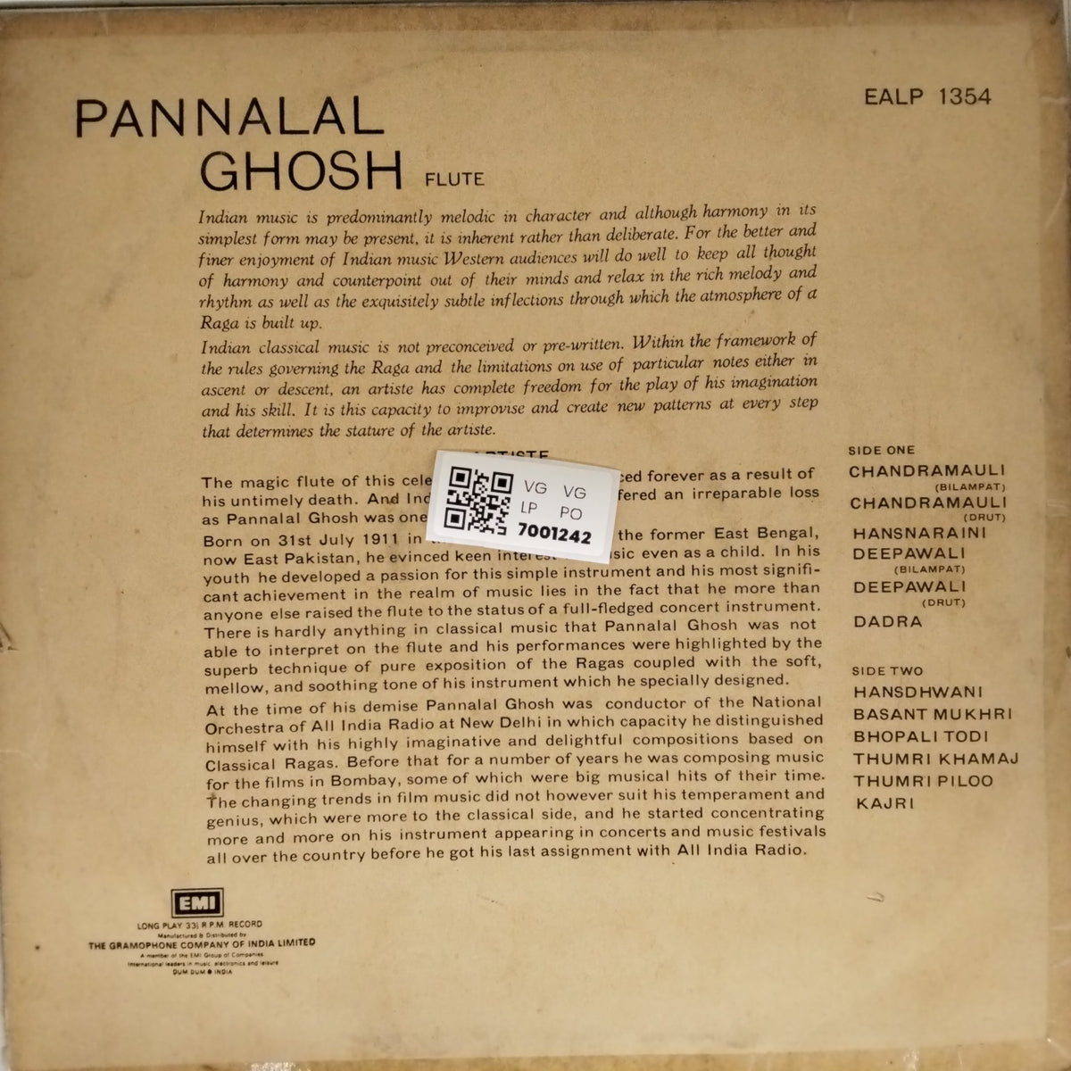 Pannalal Ghosh - Flute (Vinyl)