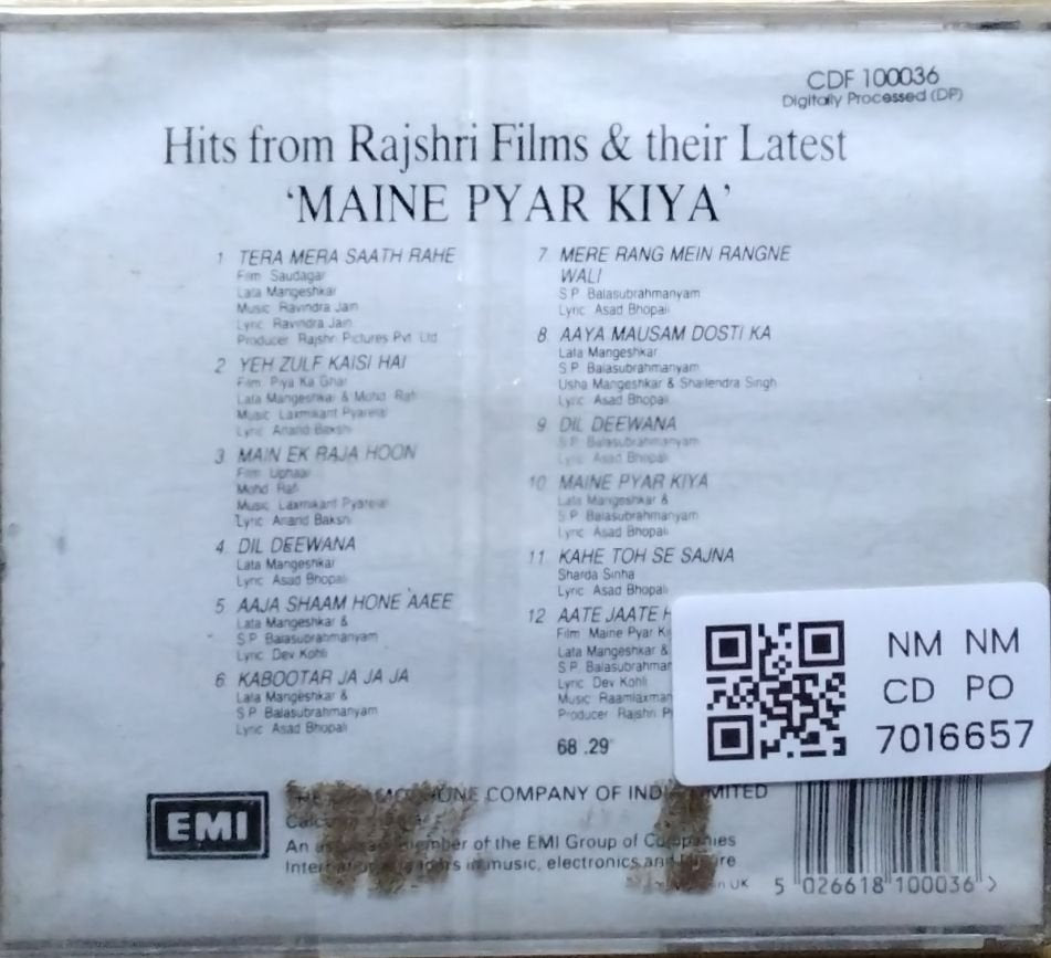 Various - Hits From Rajshri Films & Their Latest Maine Pyar Kiya (CD)