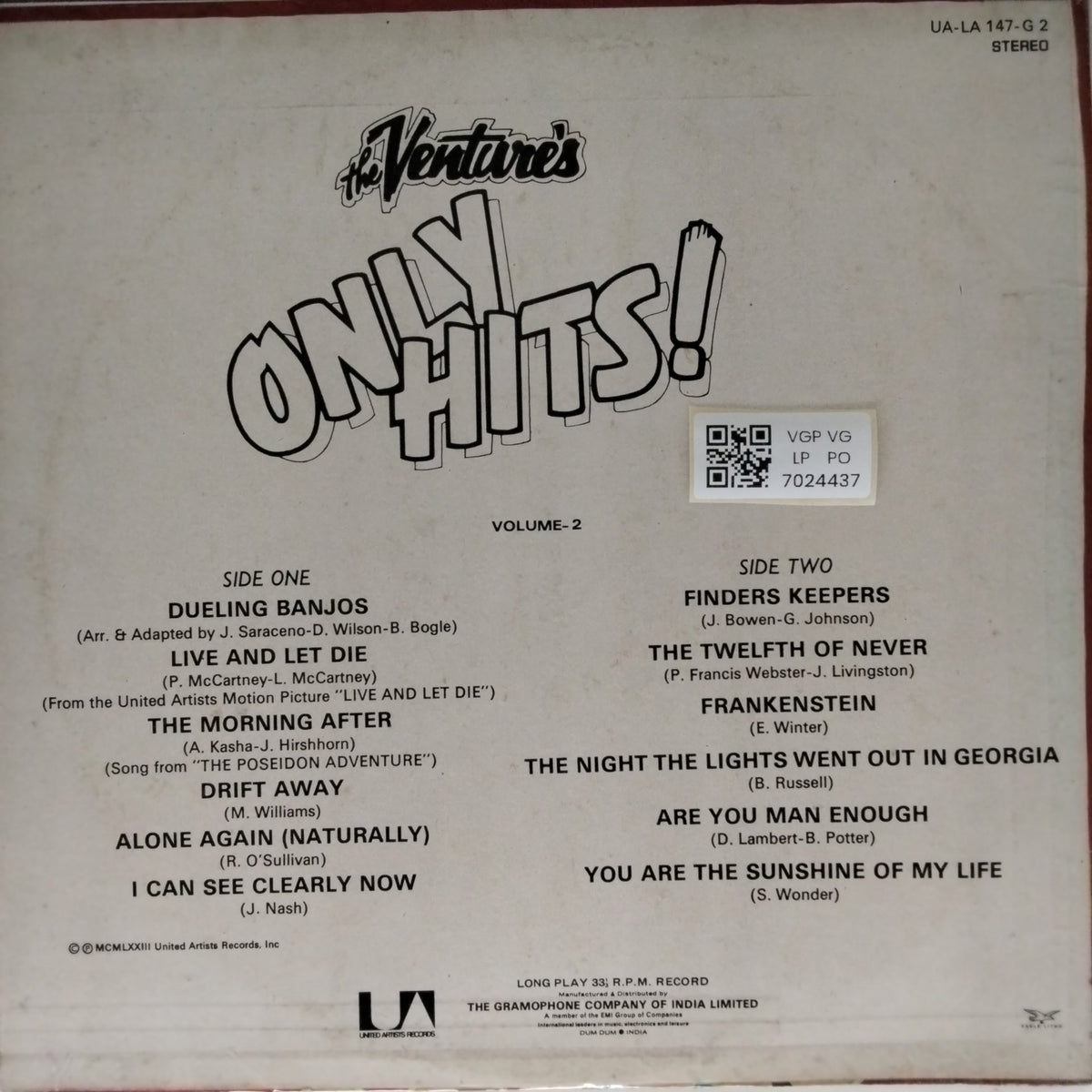Ventures - Only Hits! Volume-2 (Vinyl)