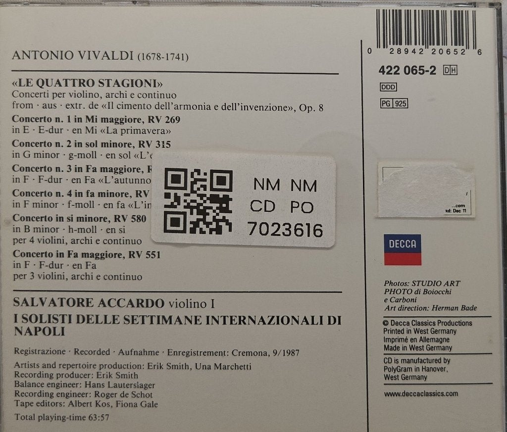 Salvatore Accardo - Le Quattro Stagioni (CD)