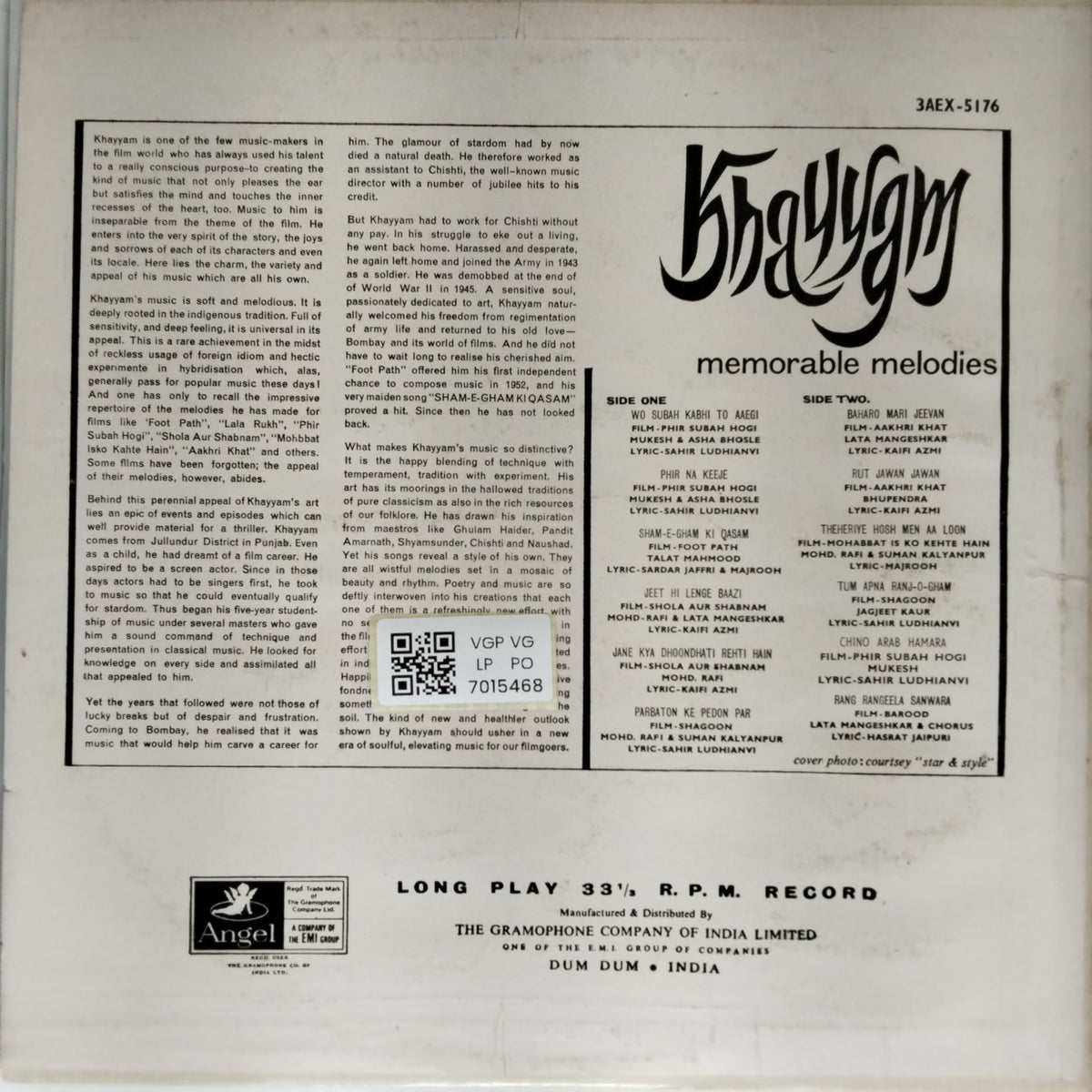 Khayyam - Memorable Melodies (Vinyl)