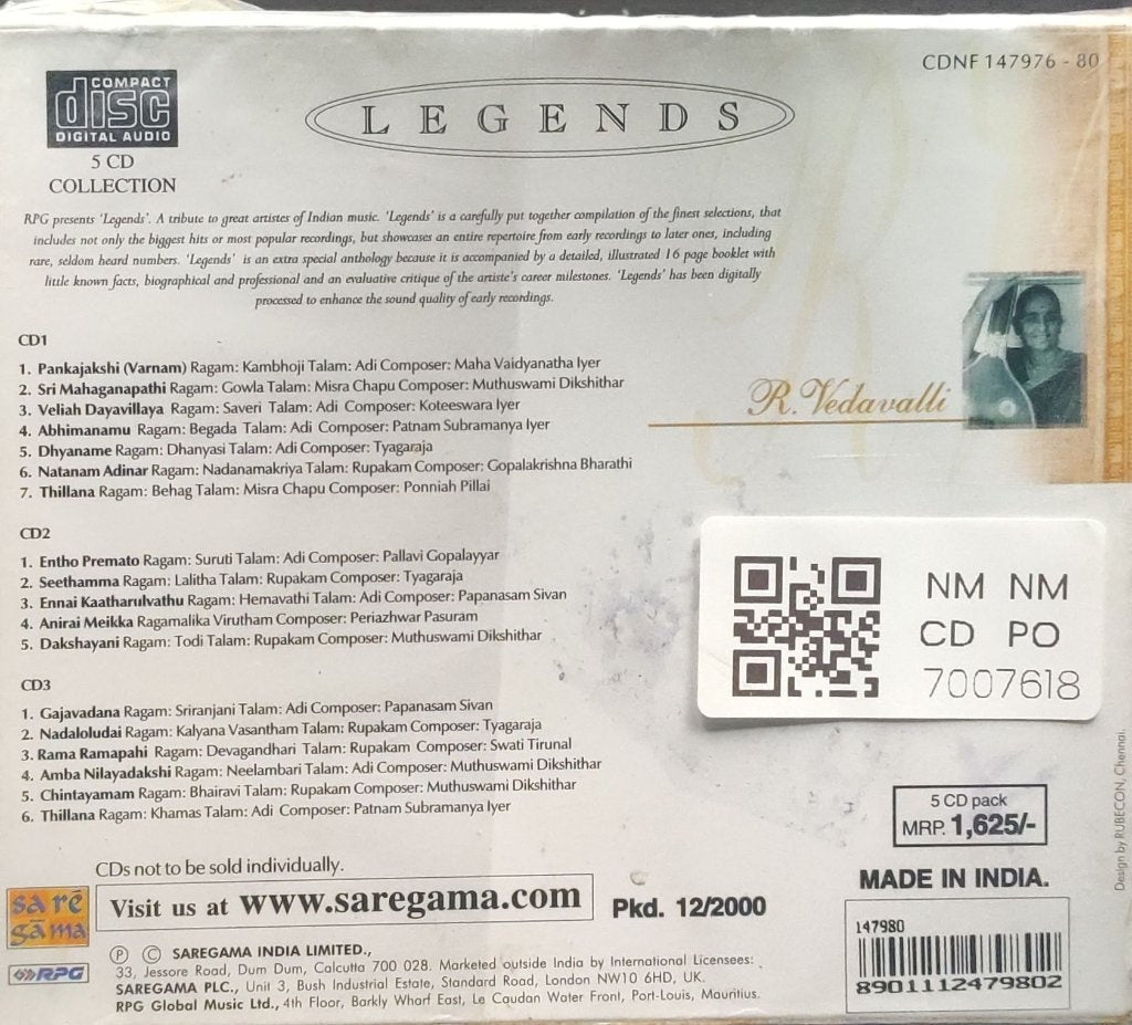 R. Vedavalli - Legends (CD) (5)