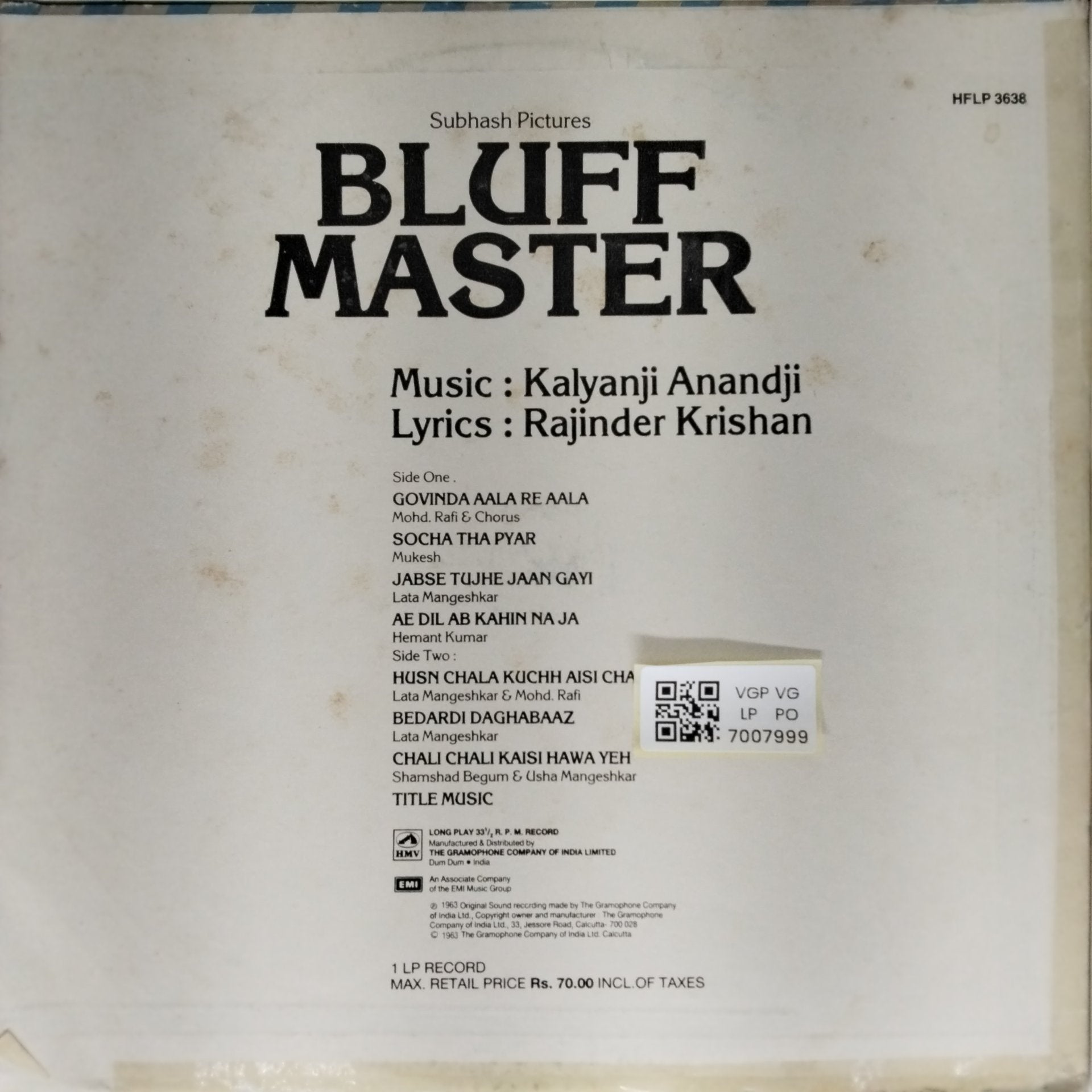 Kalyanji Anandji - Bluff Master (Vinyl)