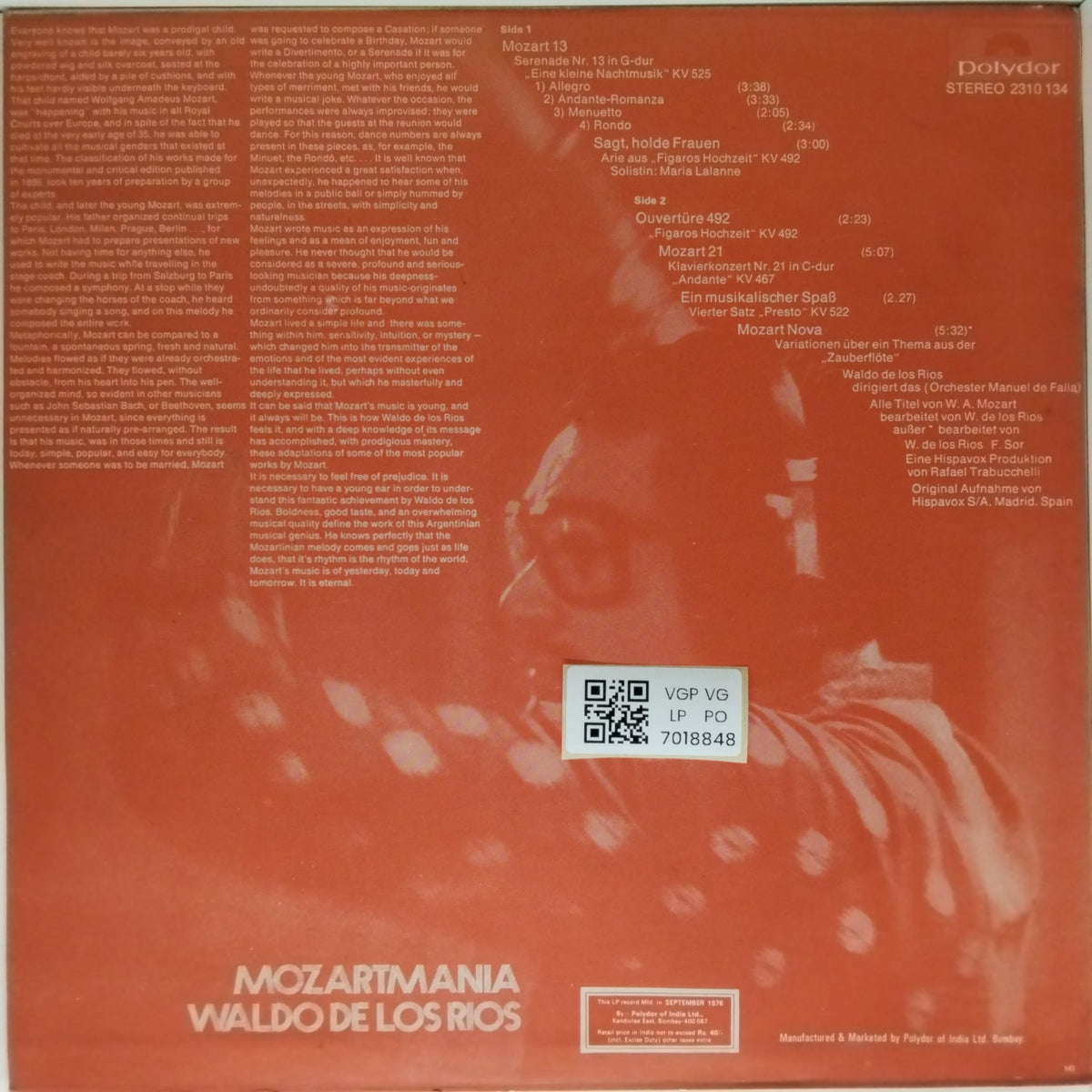 Waldo de los Rios - Mozartmania (Vinyl)