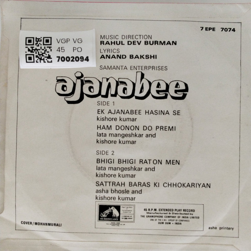 Rahul Dev Burman - Ajanabee (45-RPM)