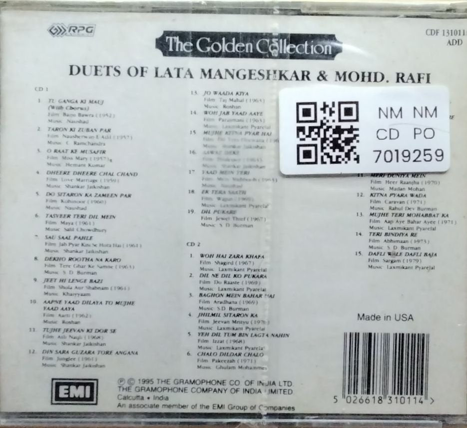 Lata Mangeshkar, Mohd. Rafi - The Golden Collection: Duets of Lata Mangeshkar & Mohd. Rafi (CD) (2)