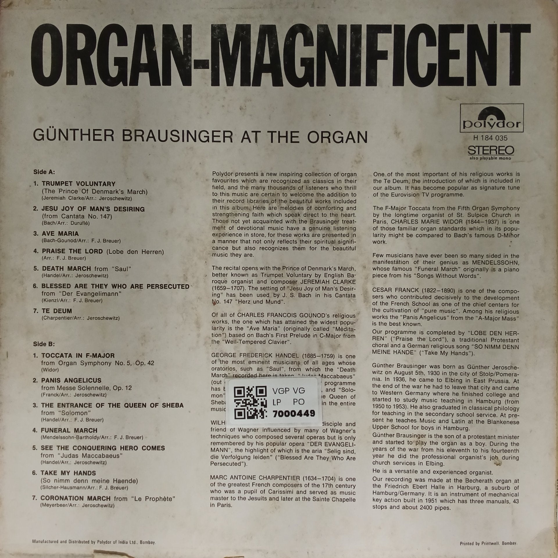 Günther Brausinger - Organ Magnificent (Vinyl)