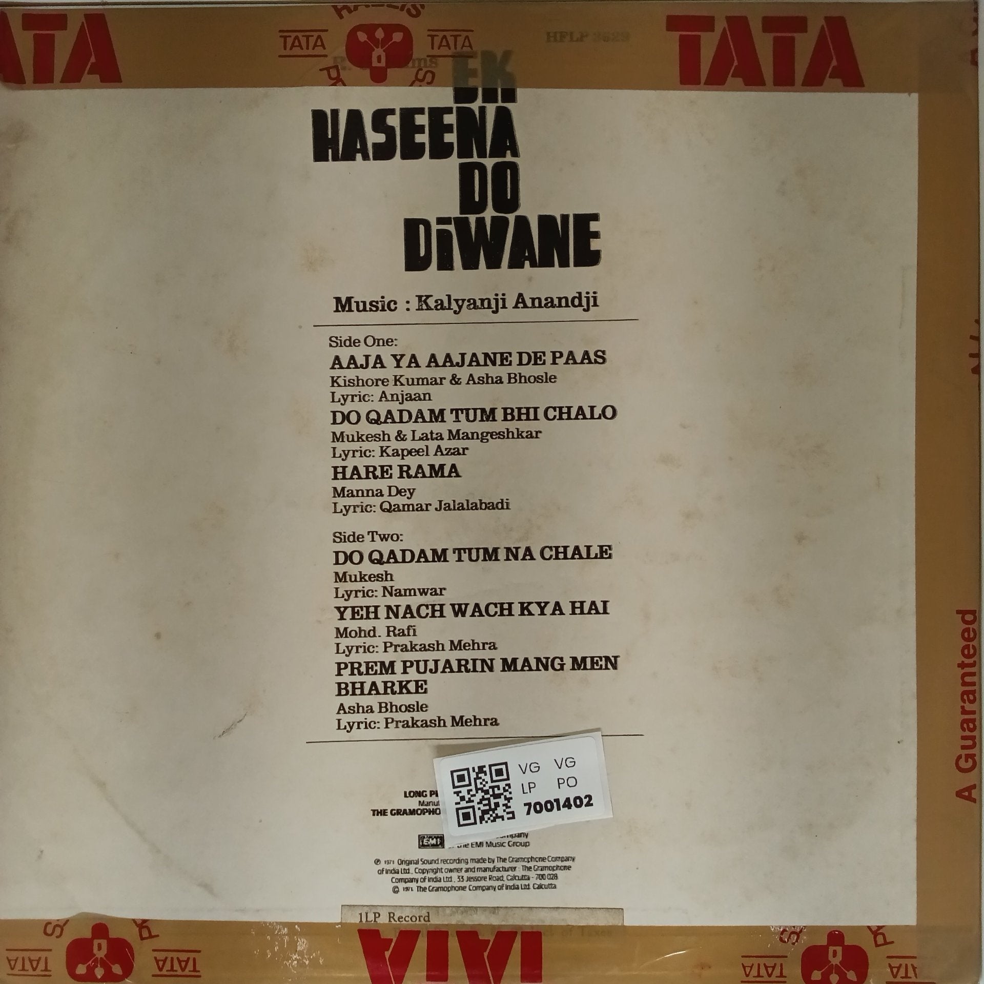 Kalyanji Anandji - Ek Haseena Do Diwane (Vinyl)