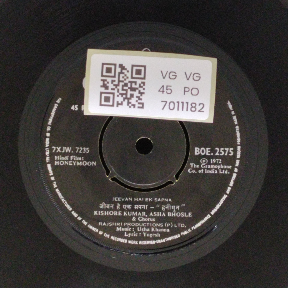 Usha Khanna - Honeymoon (45-RPM)