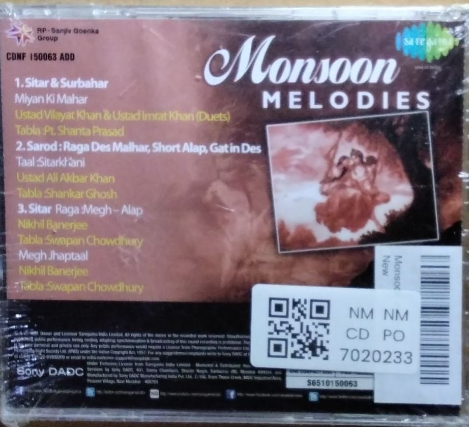 Ustad Ali Akbar Khan, Ustad Vilayat Khan, Ustad Imrat Khan, Nikhil Banerjee - Monsoon Melodies (CD)