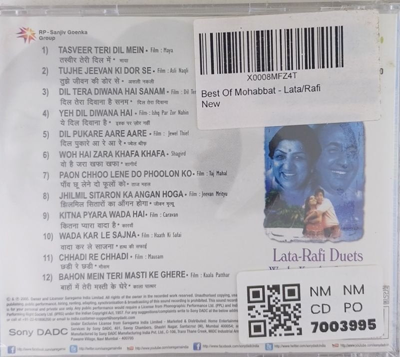 Lata Mangeshkar, Mohammed Rafi - Best Of Mohabbat (CD)