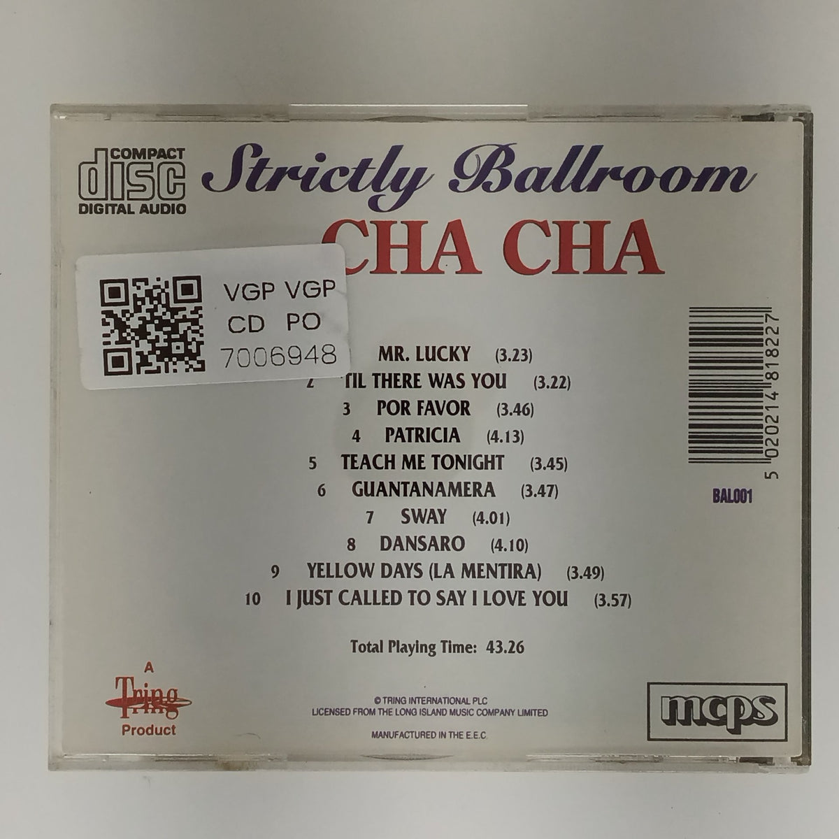 Francisco Montaro Ensemble - Strictly Ballroom Cha Cha (CD)
