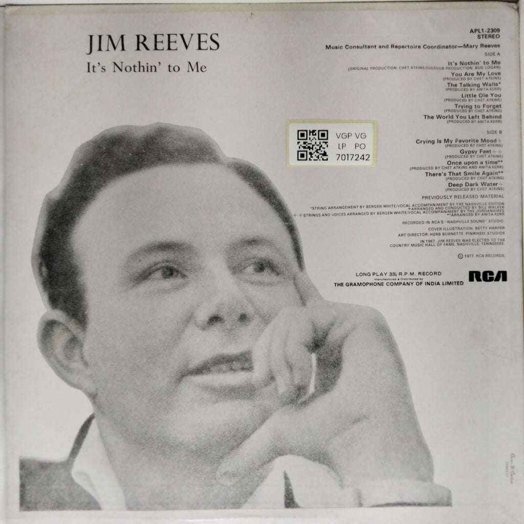Jim Reeves - It's Nothin' to Me (Vinyl)