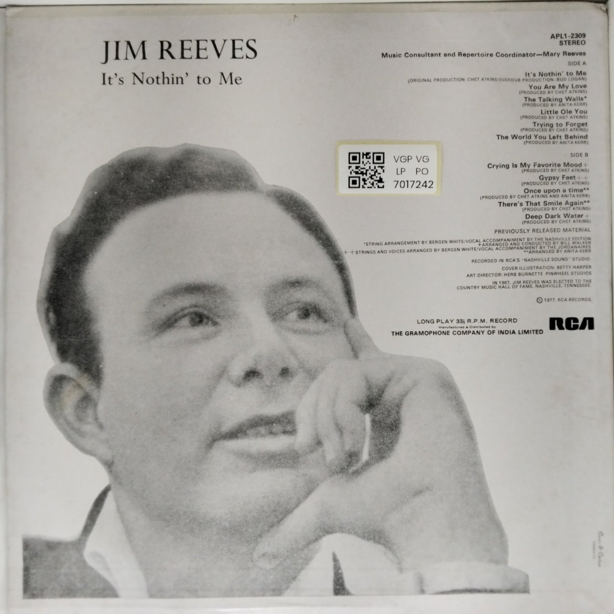 Jim Reeves - It's Nothin' to Me (Vinyl)