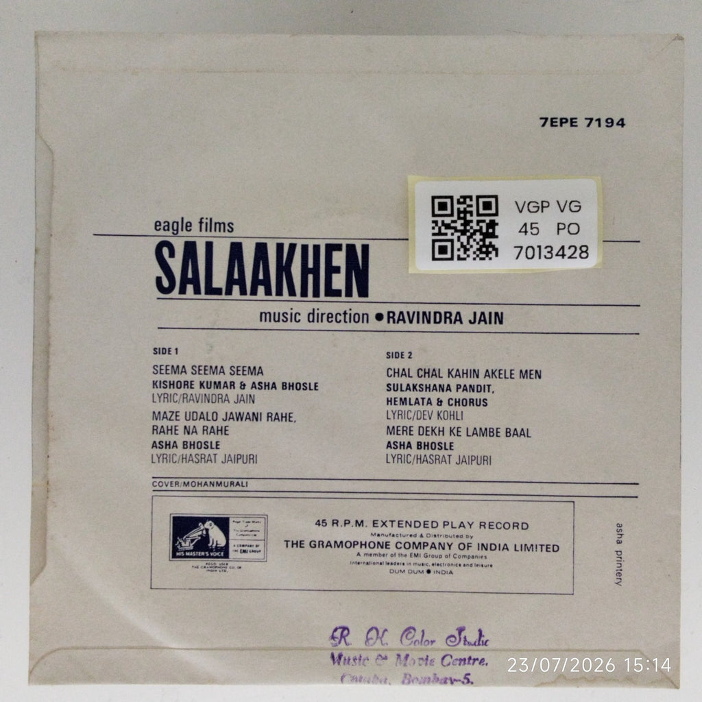 Ravindra Jain - Salaakhen (45-RPM)