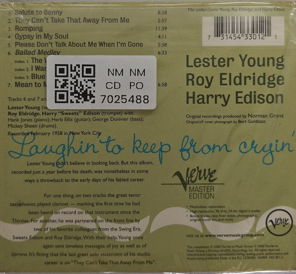 Lester Young, Roy Eldridge, Harry Edison - Laughin' to Keep from Cryin' (CD)