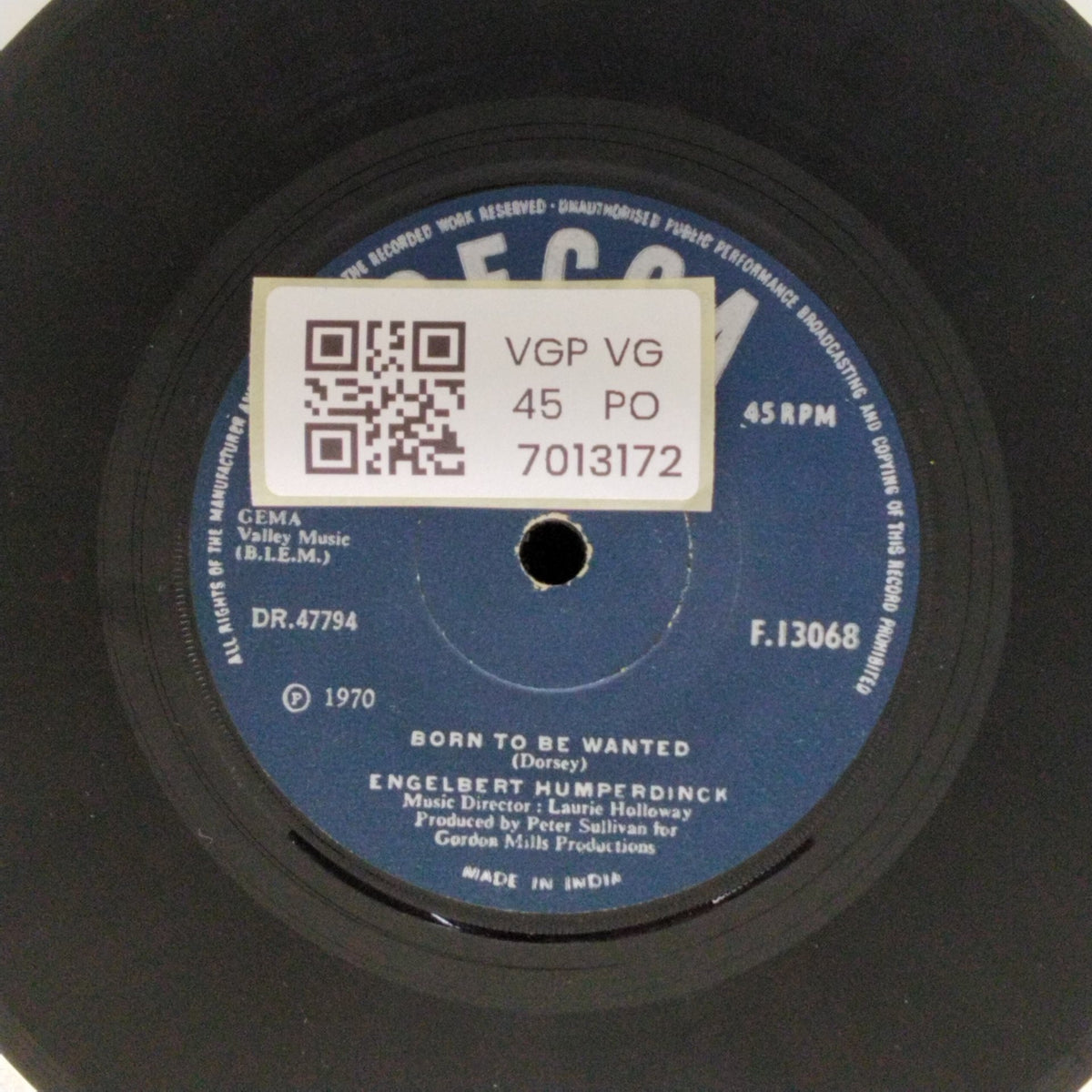 Engelbert Humperdinck - Sweetheart / Born to Be Wanted (45-RPM)
