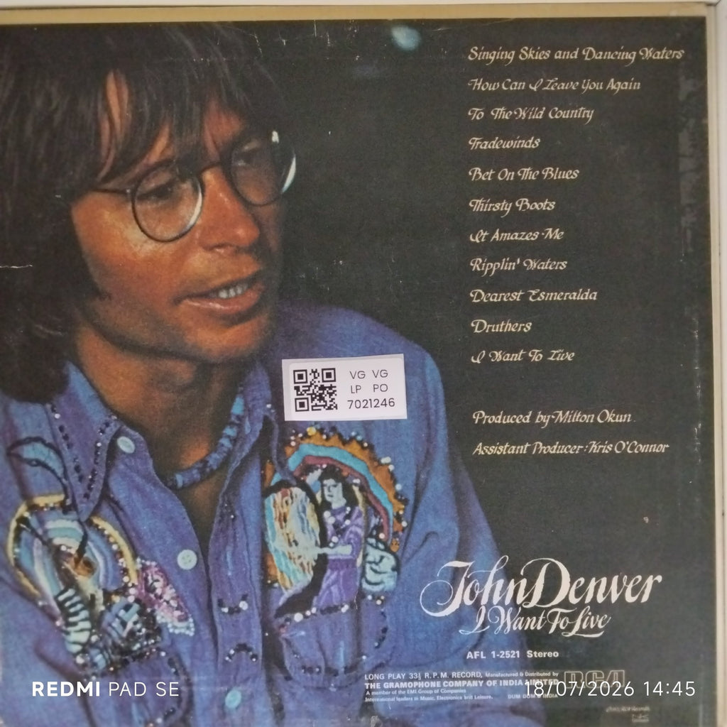 John Denver - I Want To Live (Vinyl)