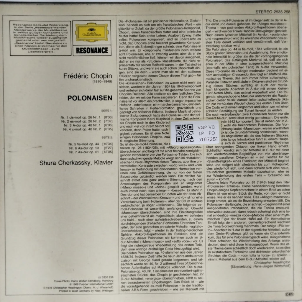 Frédéric Chopin, Shura Cherkassky - Polonaisen (Vinyl)