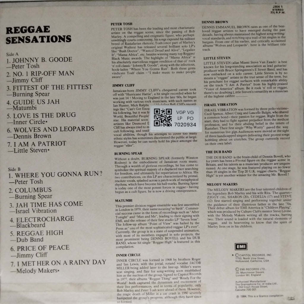 Various - Reggae Sensations (Vinyl)