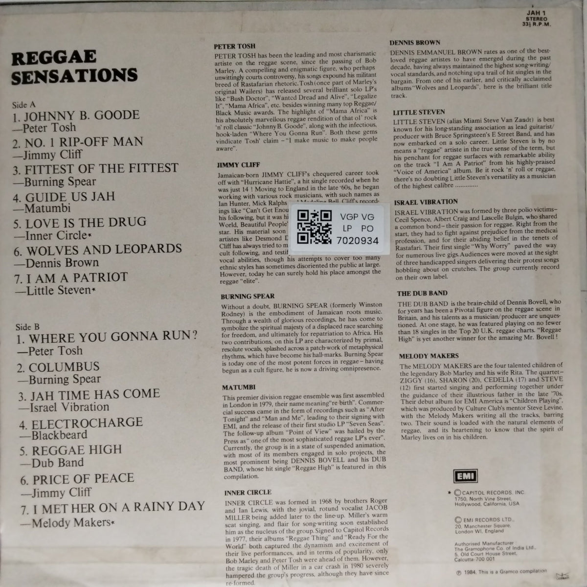 Various - Reggae Sensations (Vinyl)