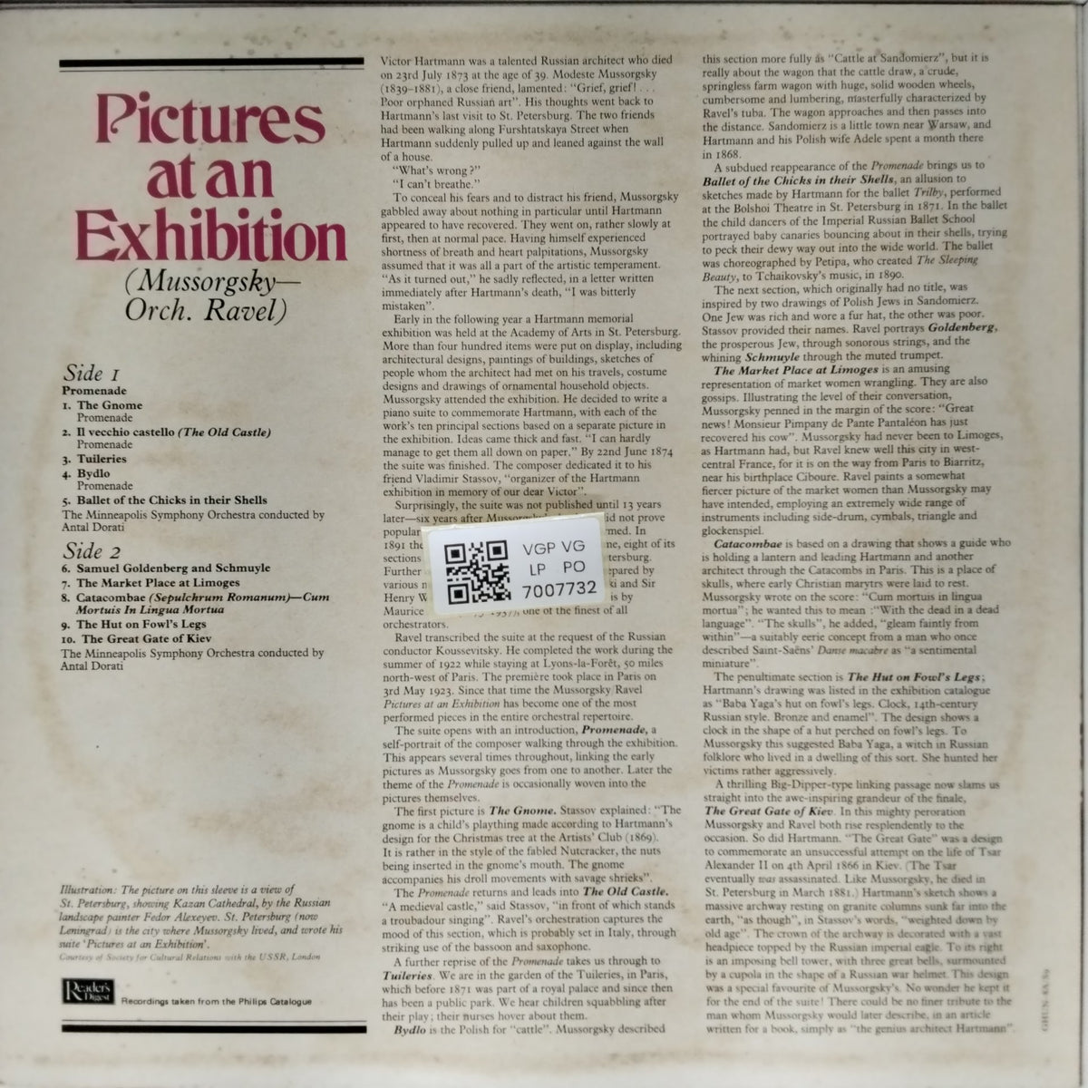 Mussorgsky, Orch. Ravel, The Minneapolis Symphony Orchestra, Antal Dorati - Pictures at an Exhibition (Vinyl)
