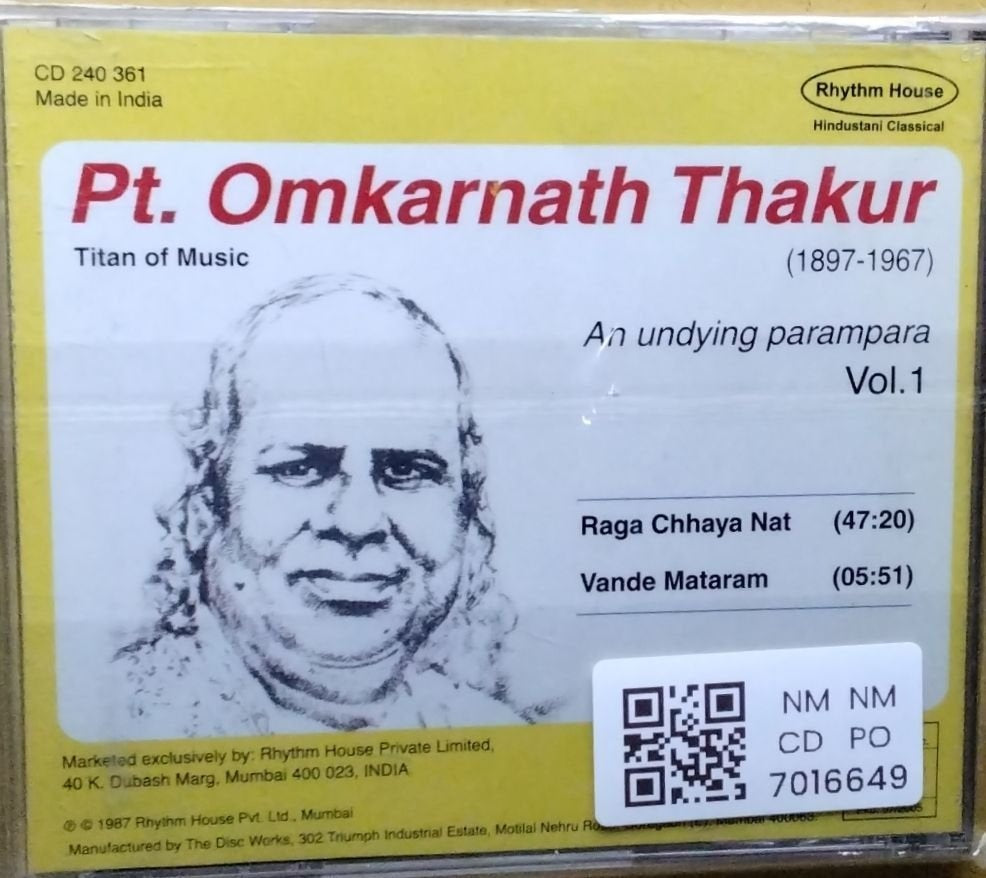Pt. Omkarnath Thakur - An undying parampara Vol. 1 (CD)
