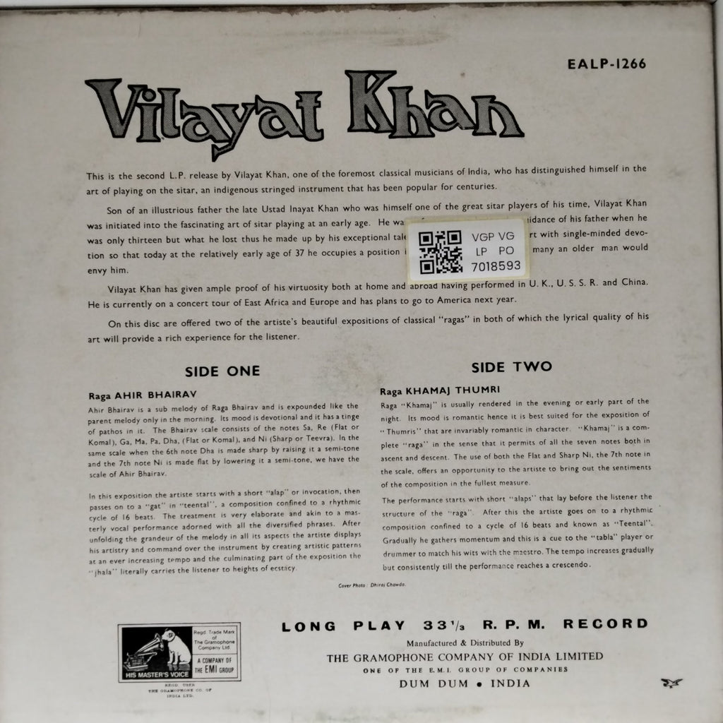 Vilayat Khan - The Genius of Vilayat Khan (Vinyl)