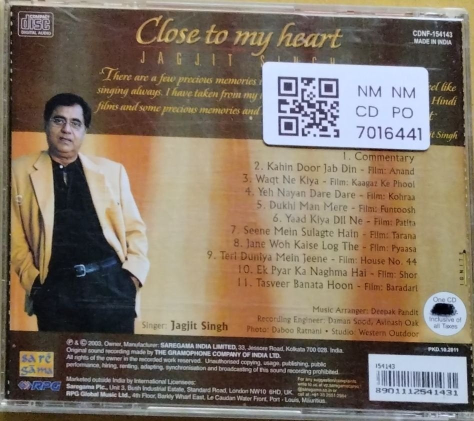Jagjit Singh - Close to my heart (CD)