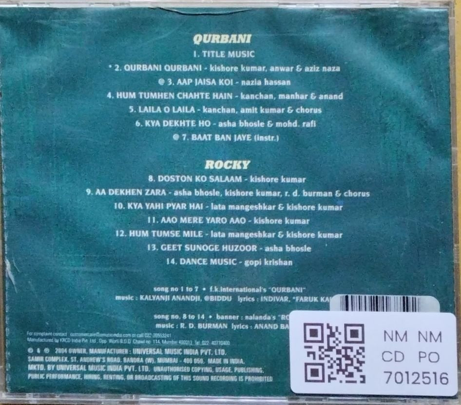 Kalyanji Anandji, Biddu, R.D. Burman - Qurbani & Rocky (CD)