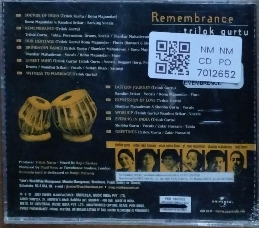 Trilok Gurtu - Remembrance (CD)