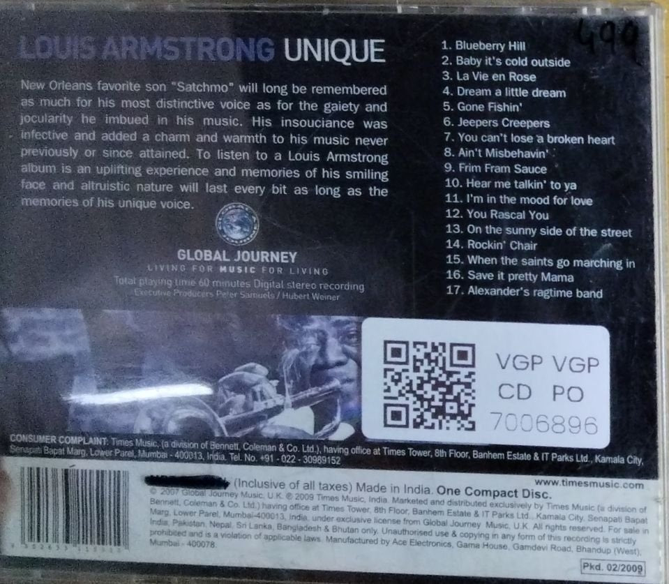 Louis Armstrong - Unique (CD)