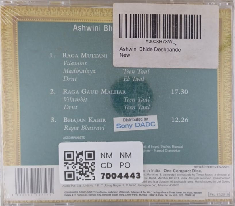 Ashwini Bhide Deshpande - Golden Raaga Collection: Raga Multani (CD)