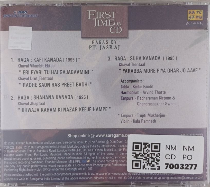Pt. Jasraj - First Time on CD (CD)