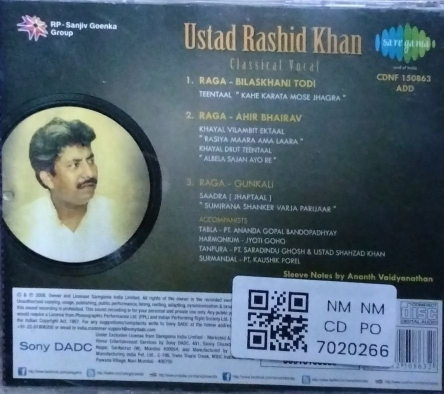 Ustad Rashid Khan - Classical Vocal (CD)