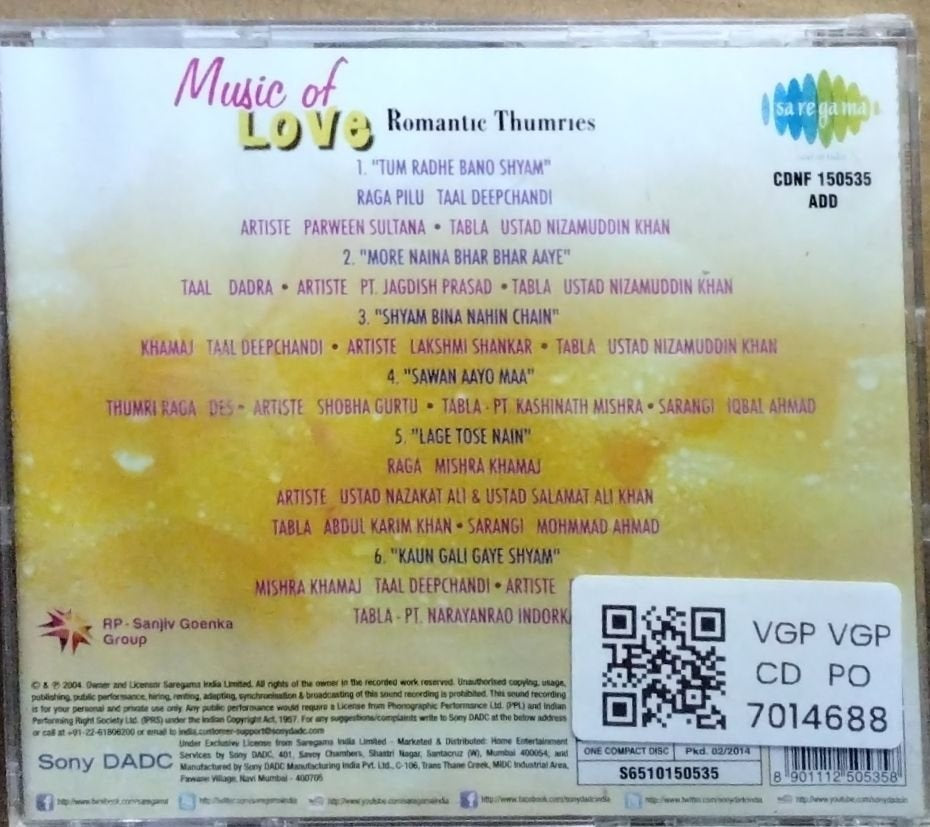Various - Music of Love - Romantic Thumries (CD)