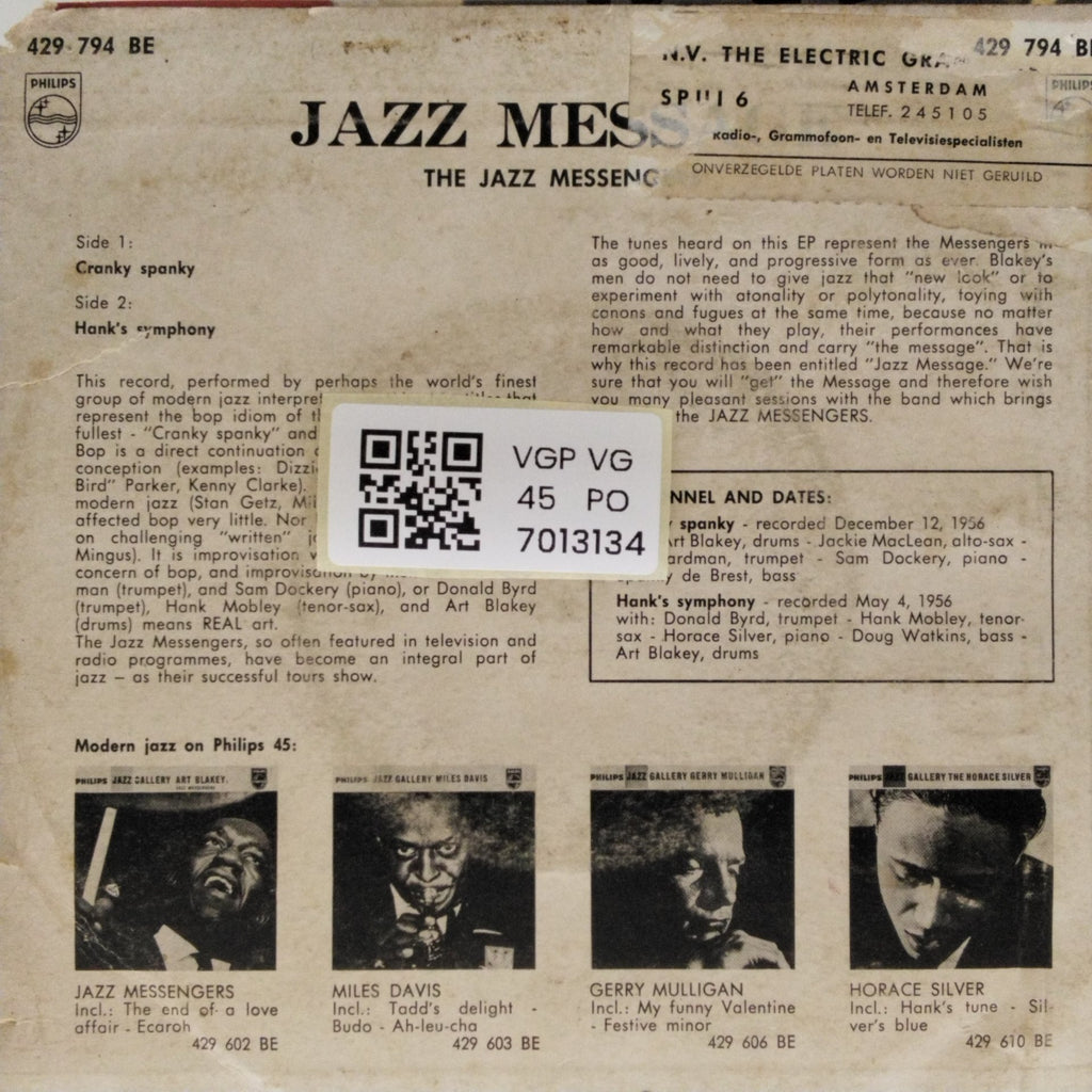 Art Blakey's Jazz Messengers - Jazz Message (45-RPM)
