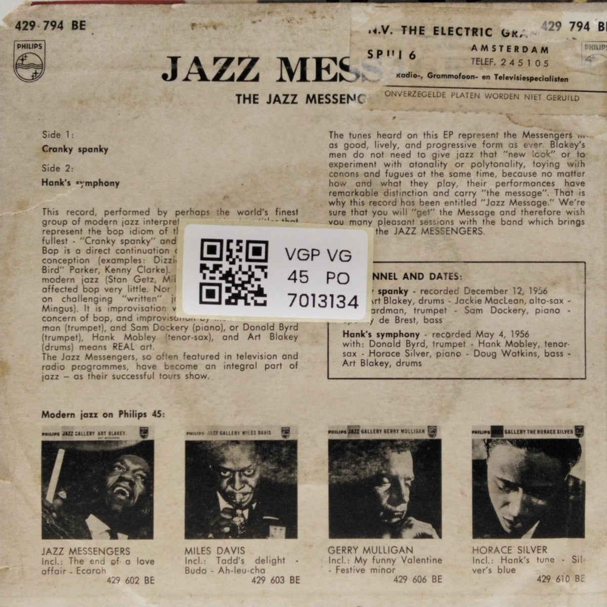 Art Blakey's Jazz Messengers - Jazz Message (45-RPM)