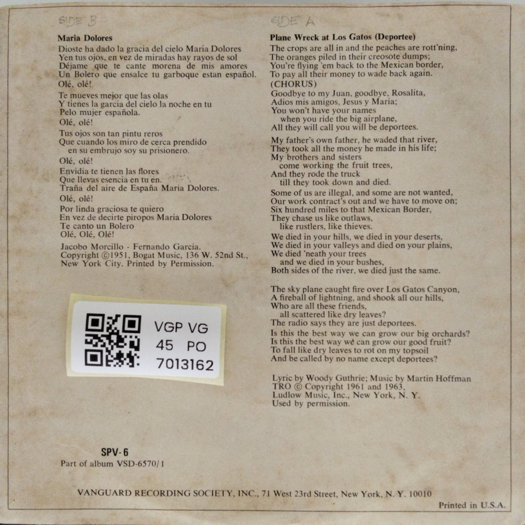 Woody Guthrie - Untitled (45-RPM)