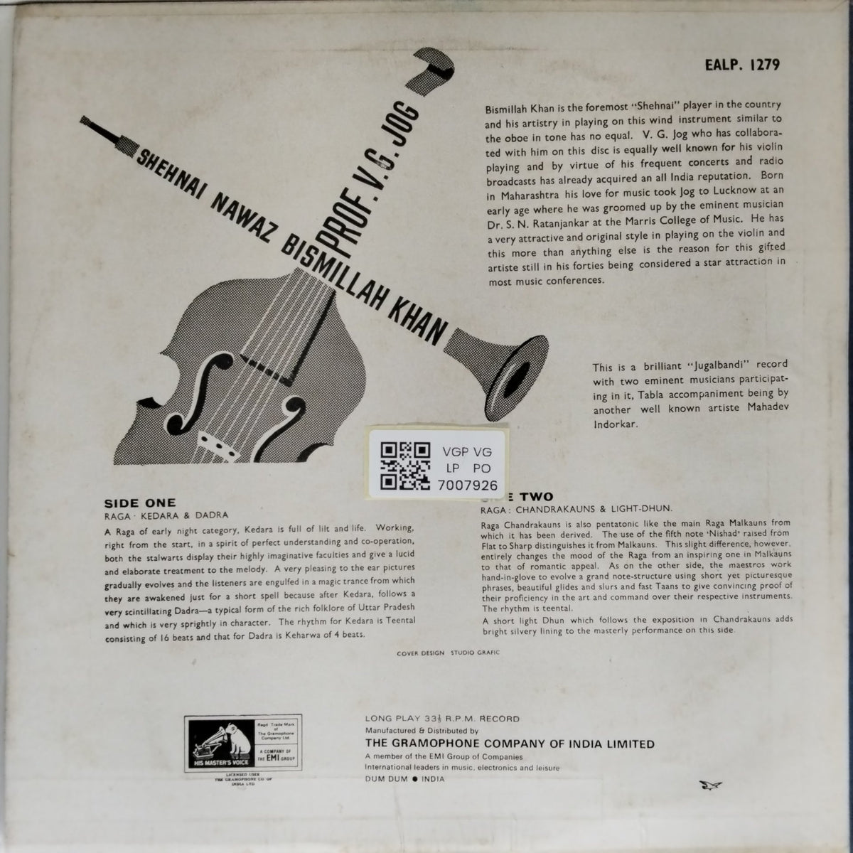 Bismillah Khan, V.G. Jog - Shehnai Nawaz (Vinyl)