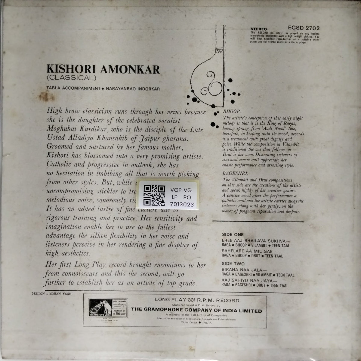Kishori Amonkar - Classical Vocal (Vinyl)