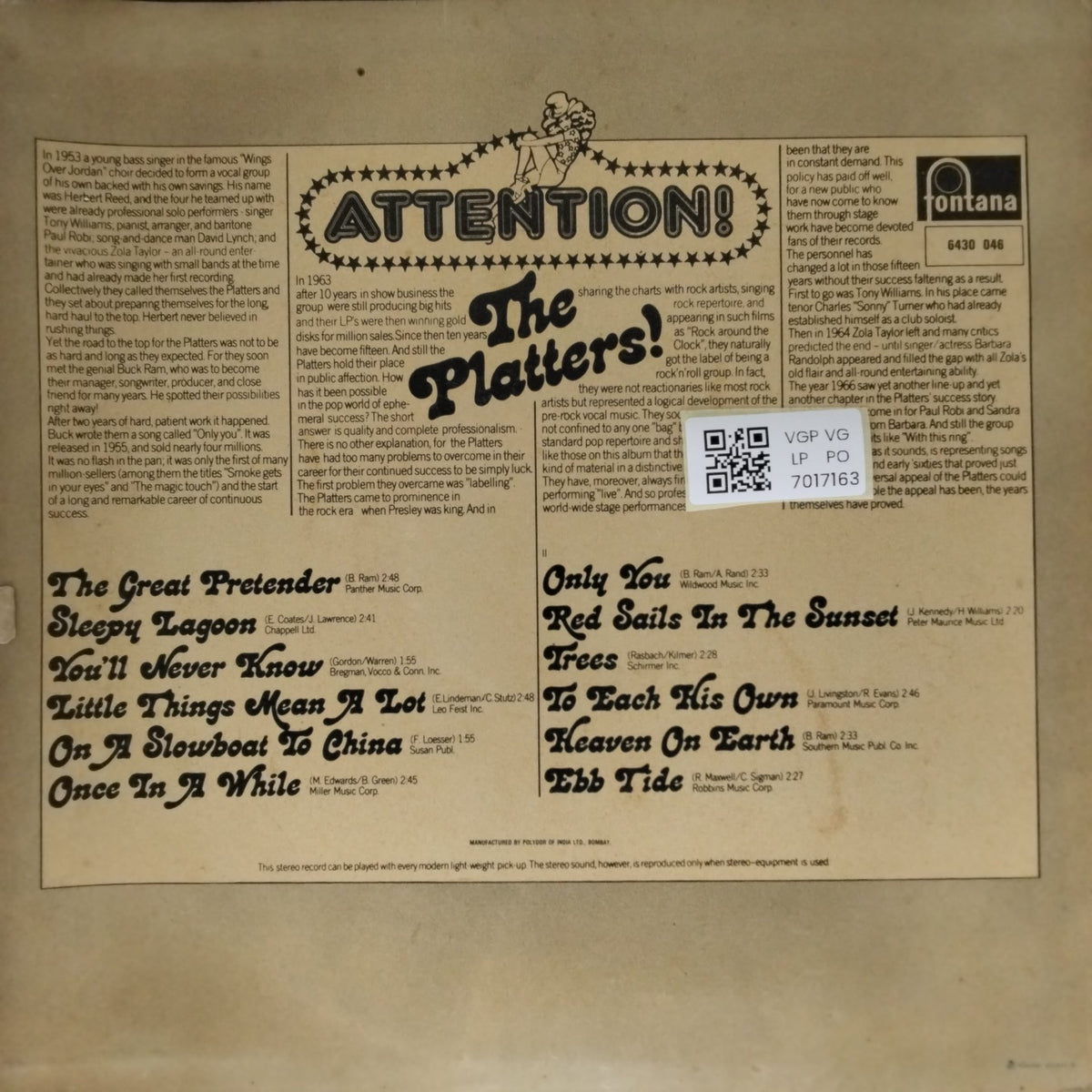 The Platters - Attention! The Platters (Vinyl)