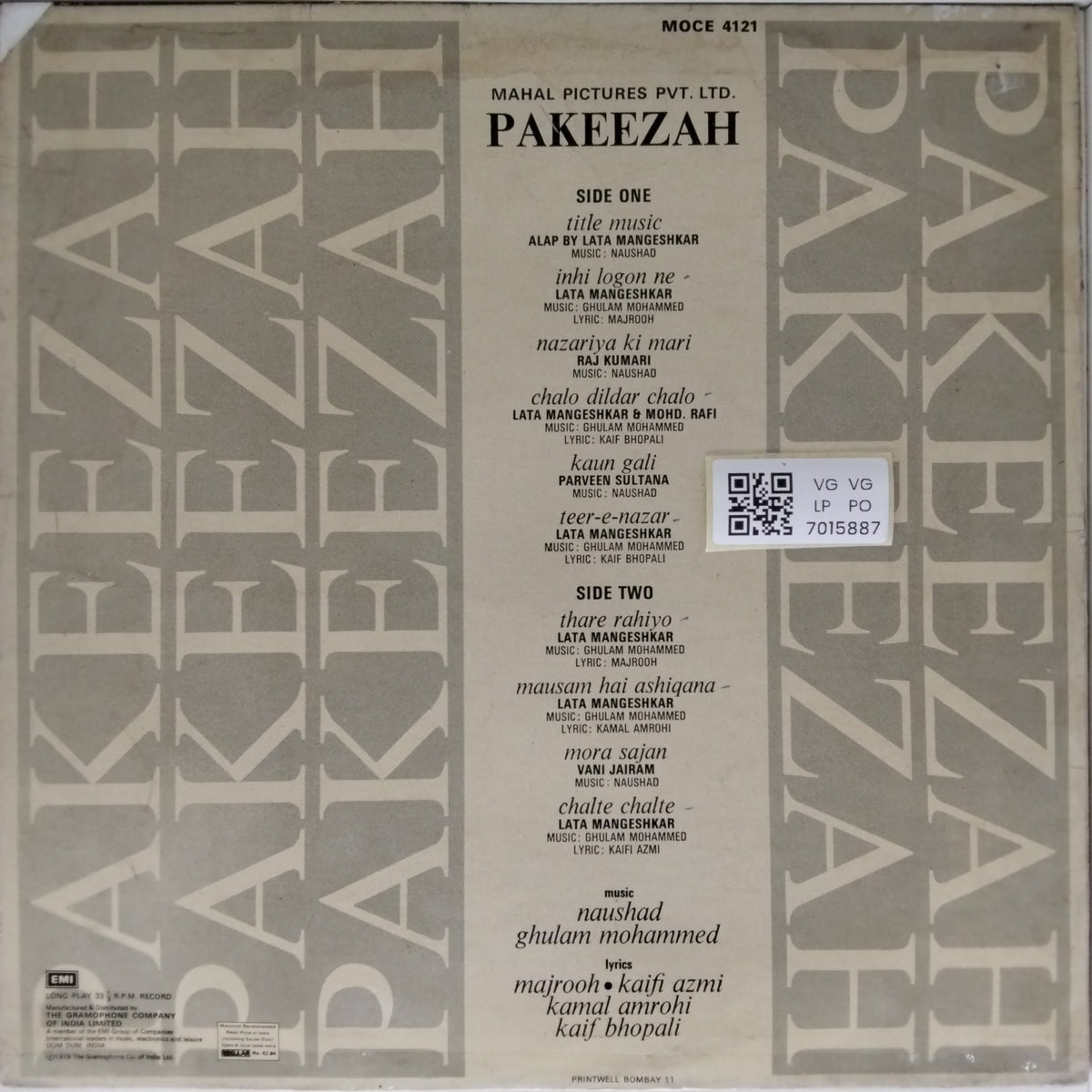 Naushad, Ghulam Mohammed - Pakeezah (Vinyl)