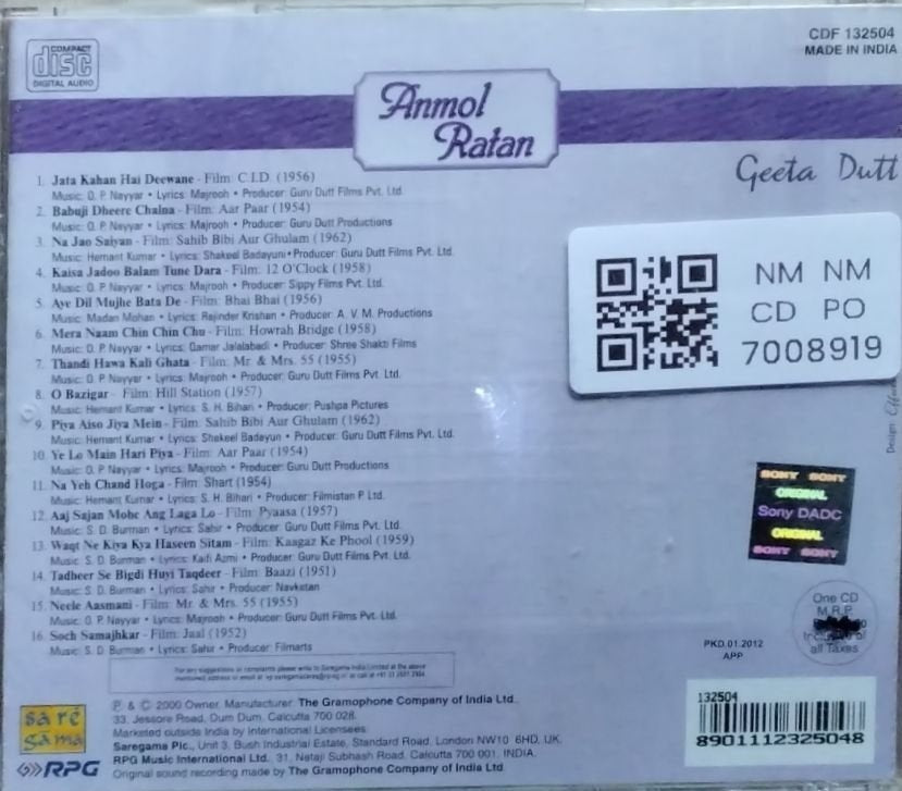 Geeta Dutt - Anmol Ratan (CD)