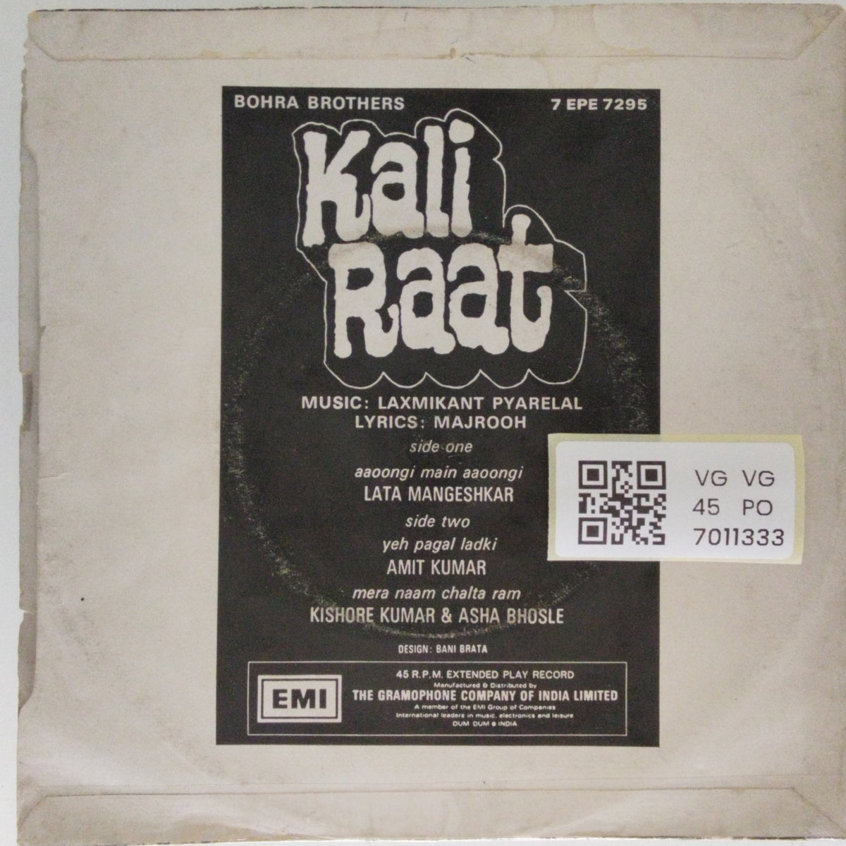 Laxmikant Pyarelal - Kali Raat (45-RPM)